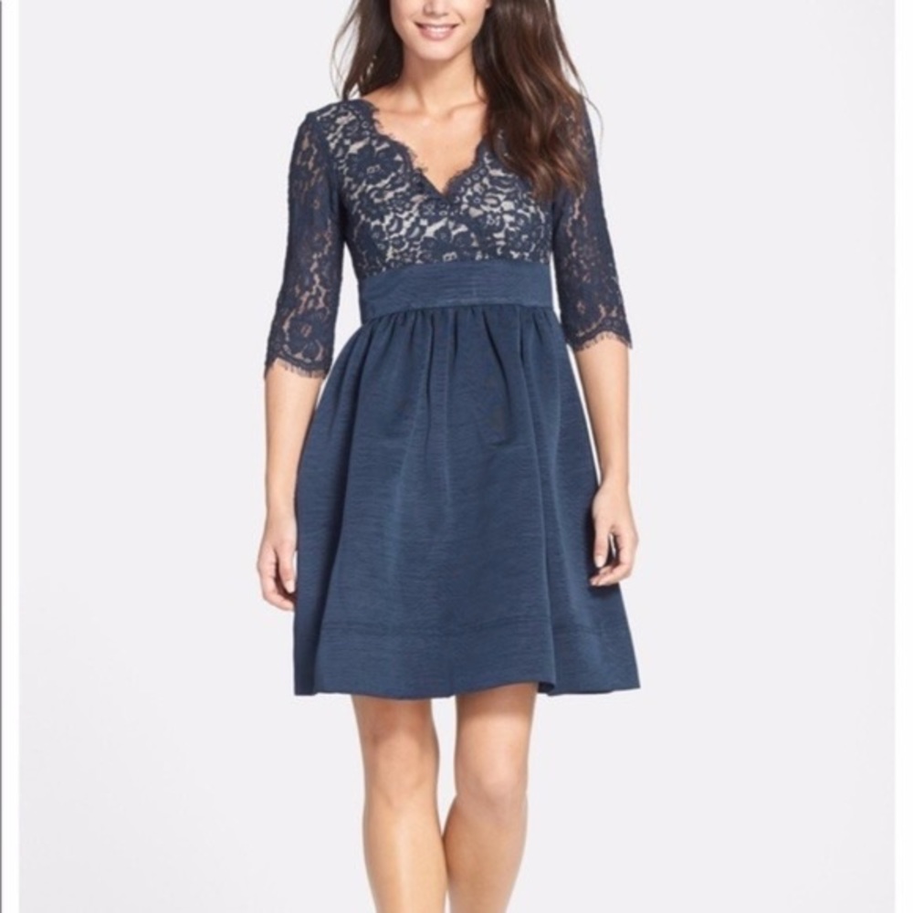 Eliza J Navy Lace Dress - Picture 4 of 16